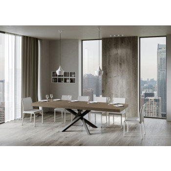 Table Volantis Premium pieds anthracite P.90 - Table extensible 180/284x90 cm Volantis Premium frêne blanc pieds anthracite