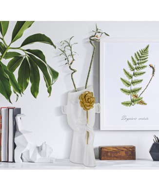 VASE VISAGE AVEC FLEUR