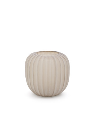 Vase en verre beige Lumia 27 cm
