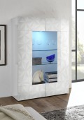 Vitrine 2 portes en verre PRISMA, coloris blanc